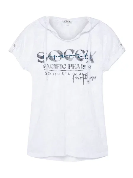 Soccx Tričko námornícka modrá šedobiela biela