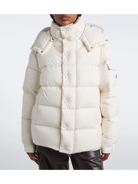 Geacă cu puf Moncler cu glugă alb