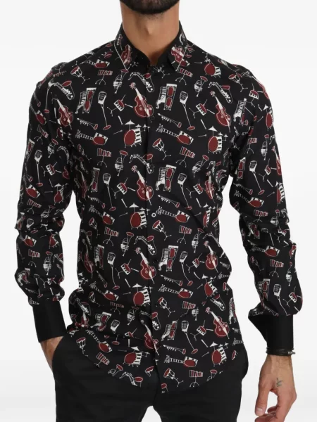 Cămașă Dolce & Gabbana cu imagine negru