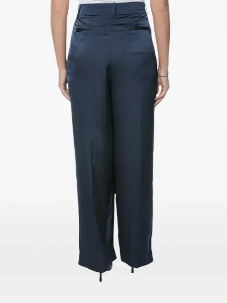 Pantaloni Michael Kors din satin albastru