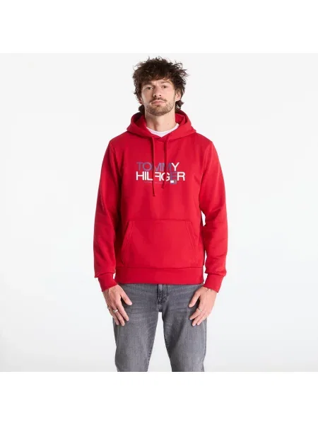 Bluza Tommy Hilfiger Brand Love Big Text Hoody Medium Red M czerwona