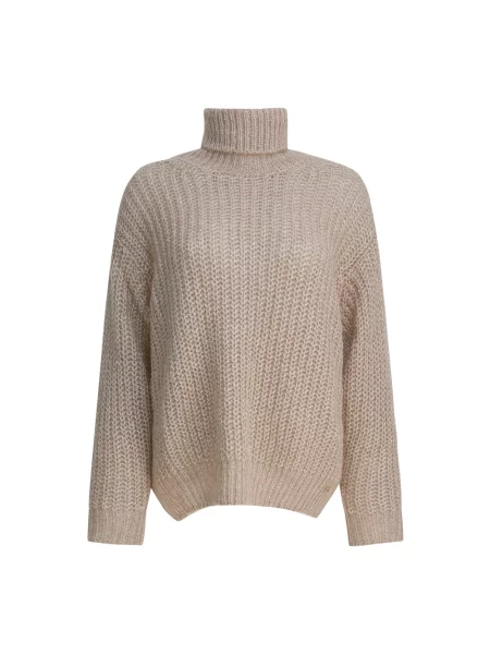 Sweter z golfem Herno do golfa beżowy