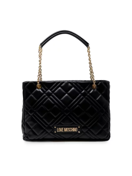 Shopperka Love Moschino z klapą czarna