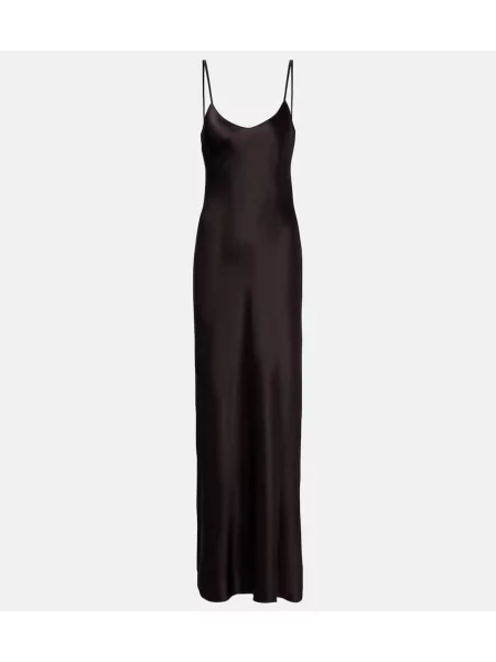 Rochie Nili Lotan de mătase de costum maro