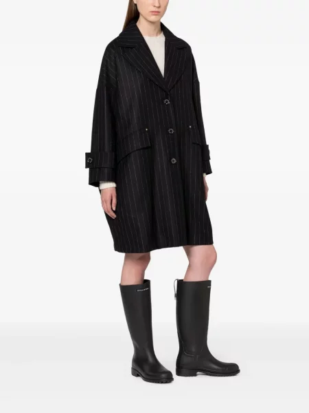 Palton Mackintosh cu dungi negru