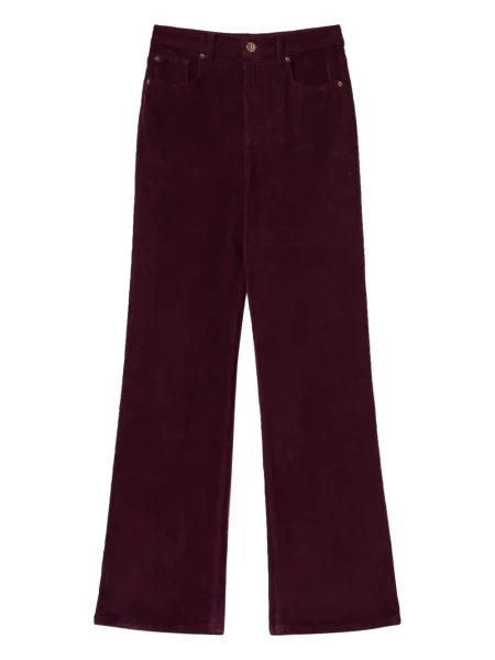 Pantaloni Twinset de catifea cord cu 5 buzunare violet