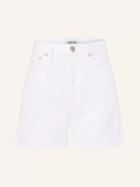 Agolde Szorty Dżinsowe Parker Long weiss białe