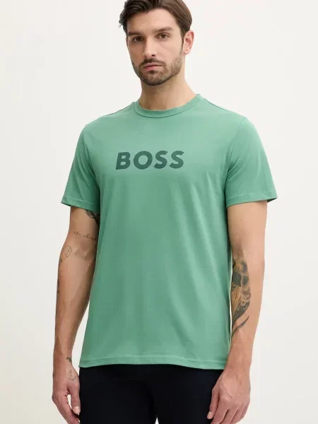 BOSS t-shirt wzorzysty zielony