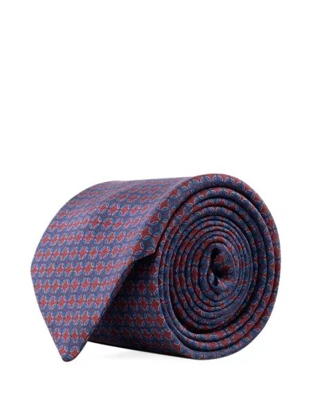 Cravată Corneliani cu imagine cu imprimeu geometric albastru