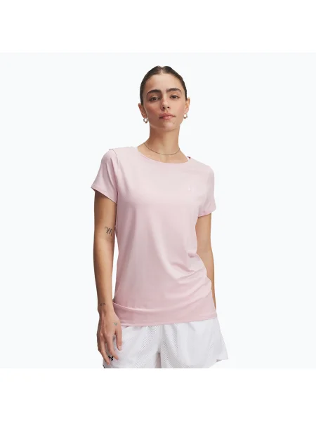 Tricou de antrenament pentru femei Under Armour HG Armour prime pink/white alb