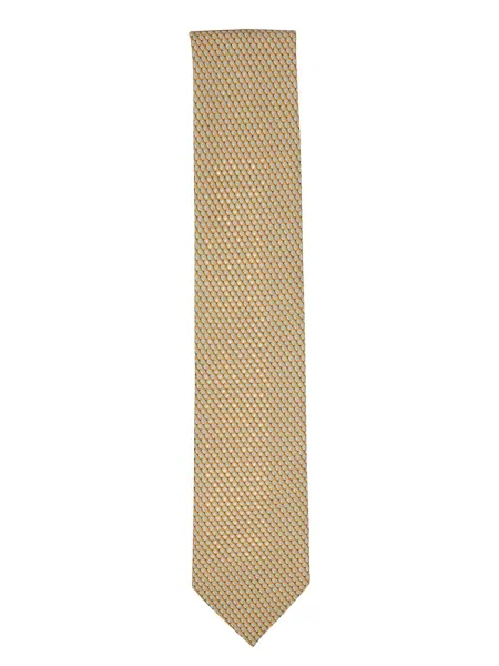 Cravată Zegna de mătase cu imprimeu geometric galben