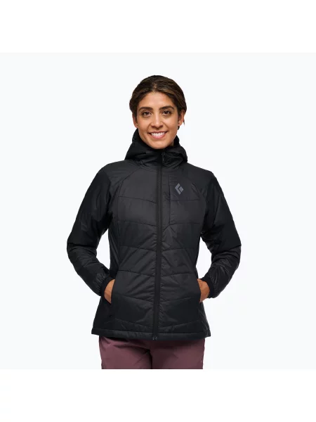 Női bélelt dzseki Black Diamond Solution Hoody black. Méret: XS fekete