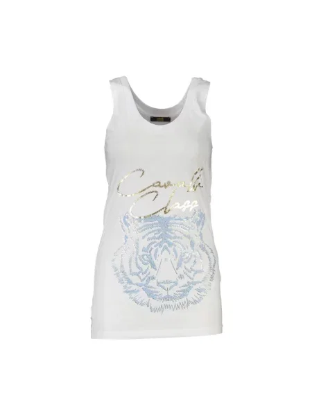 Podkoszulka Cavalli Class elegancka w tygrysie prążki biała