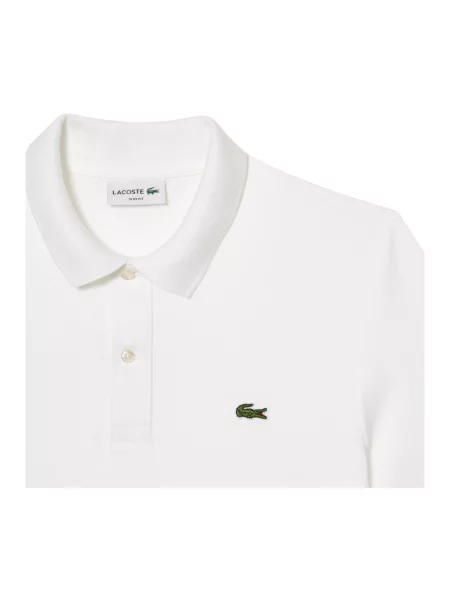 Koszulka polo o kroju slim fit z czystej bawełny Lacoste biała
