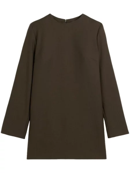 Rochie maxi Ami Paris de lână lungă de costum maro