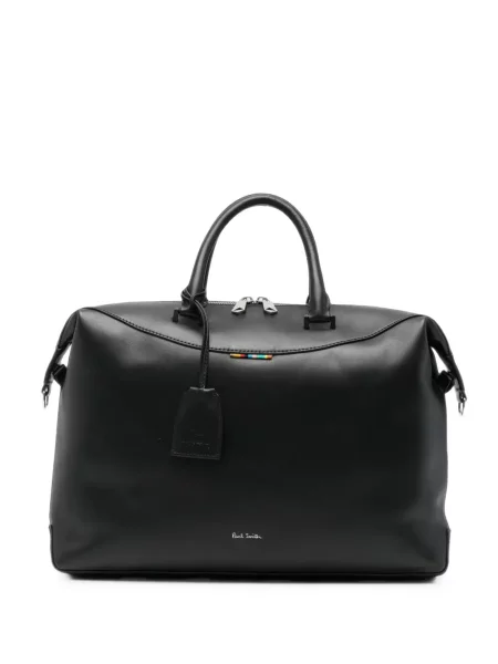 Servietă Paul Smith din piele cu dungi negru
