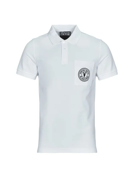 Polo majica Versace Jeans Couture s kratkimi rokavi bela