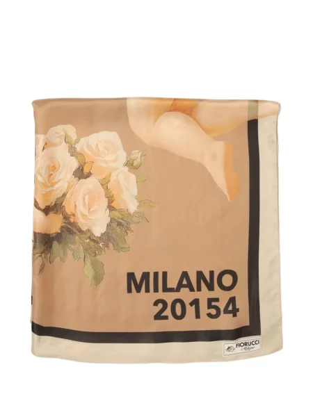 Fular Fiorucci cu imagine maro