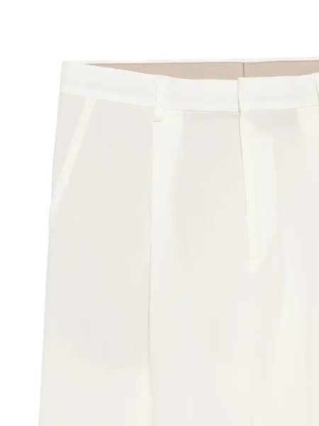 Pantaloni Costumein plisate alb