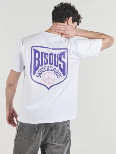 Tricou Bisous Skateboards alb