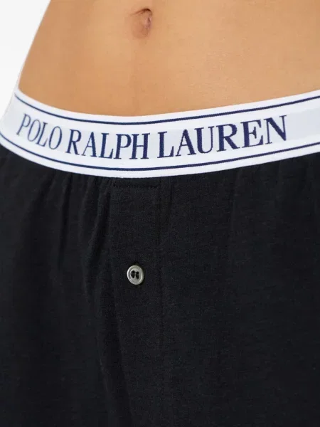 Къс топ Polo Ralph Lauren бродиран на райета сиво