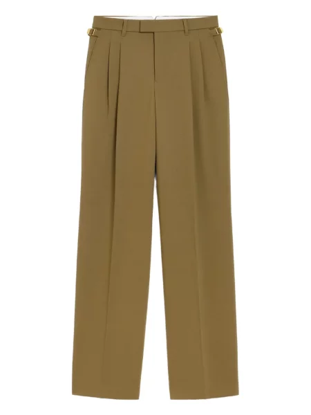 Pantaloni Ami Paris plisate verde