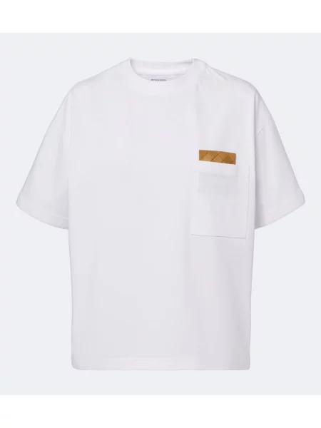 Tricou Bottega Veneta din jerseu alb