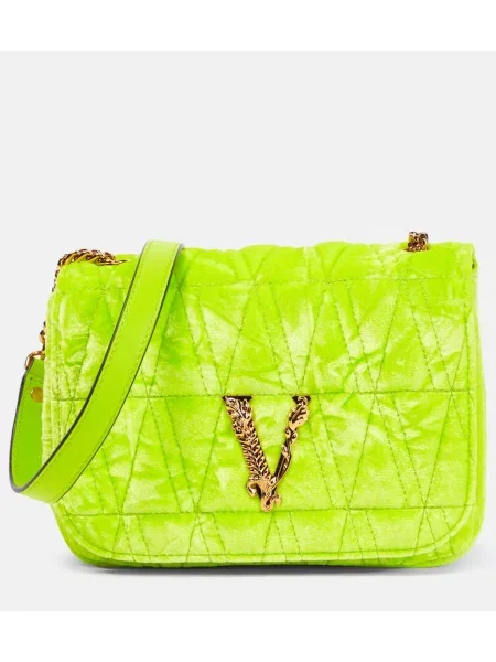 Geantă Versace Virtus de catifea portocaliu