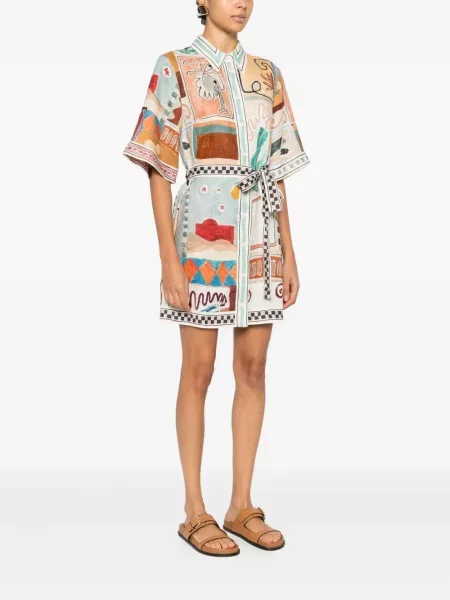 Rochie mini Alemais cu imagine cu imprimeu abstract de costum