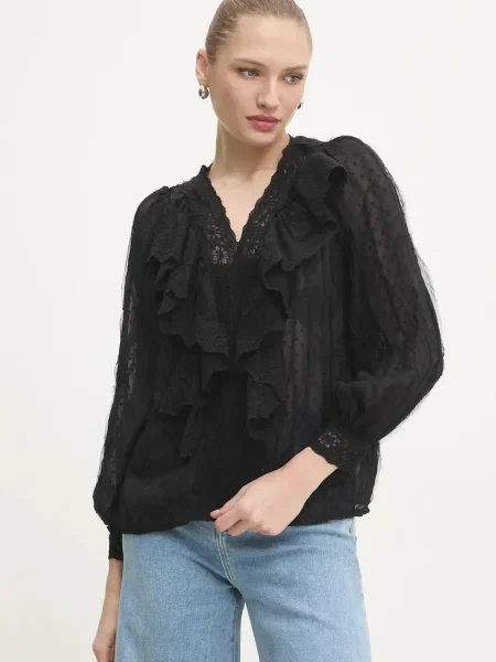 Блуза Answear Lab с апликация черно