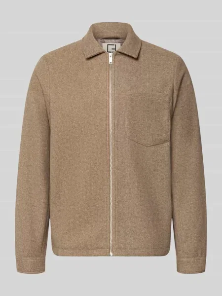 Kurtka z brustaszą i kołnierzykiem typu kent model ROLFSTED' Casual Friday beżowa