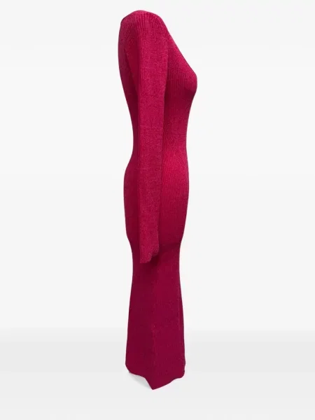 Rochie maxi Ganni tricotate roz