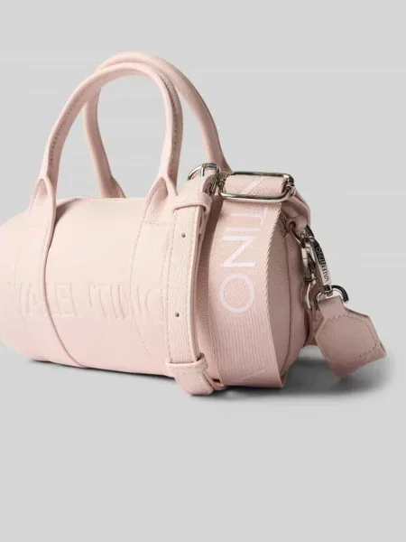 Lniana torebka Valentino Bags różowa