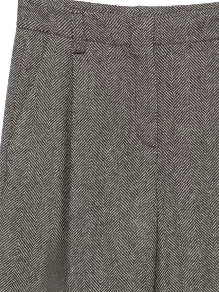 Pantaloni Antonelli cu model herringbone maro