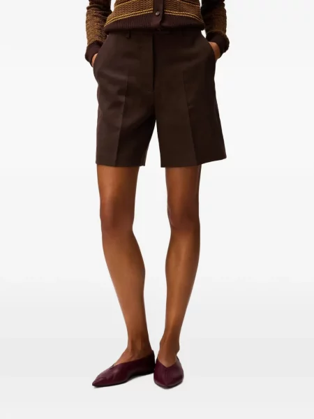 Pantaloni scurți Retori de in maro