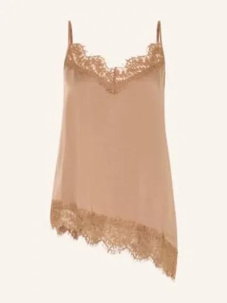 Satynowy top Oh April brązowy