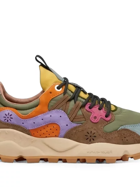 Sneakerși Flower Mountain cu model floral maro