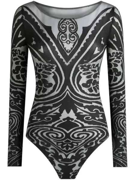 Body Etro cu imagine cu model paisley negru