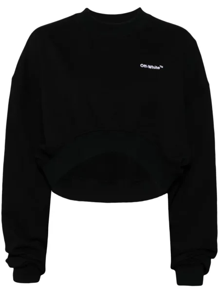 Oříznuté mikina Off-white s potiskem bílá
