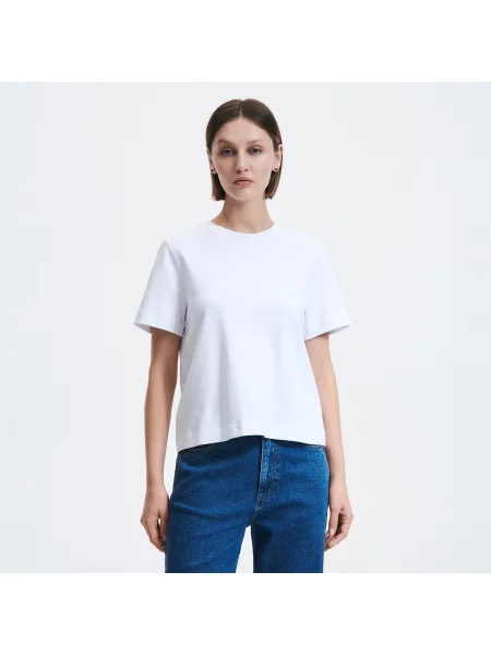 Reserved Tricou boxy alb