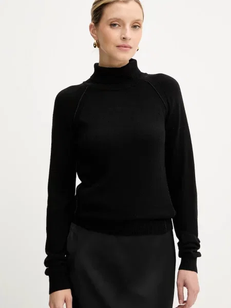 Silvian Heach sweter z domieszką wełny SAM z golfem czarny