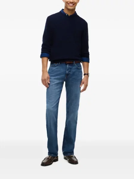 Pulover Tommy Hilfiger cu decolteu rotund albastru