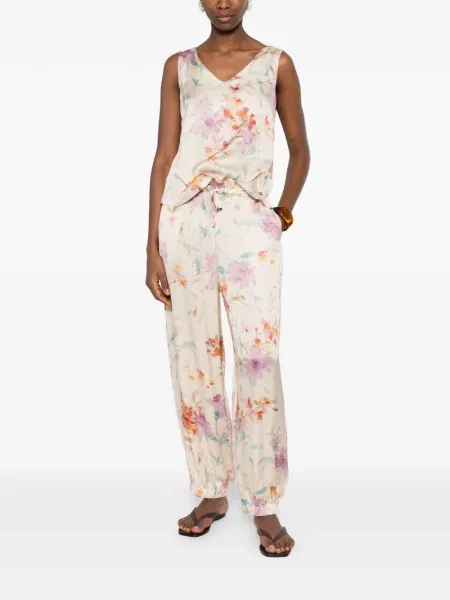 Top Herno cu model floral cu decolteu în V