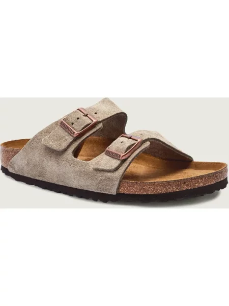Birkenstock Papucs Arizona | narrow fit soft footbed | hasított bőr bézs