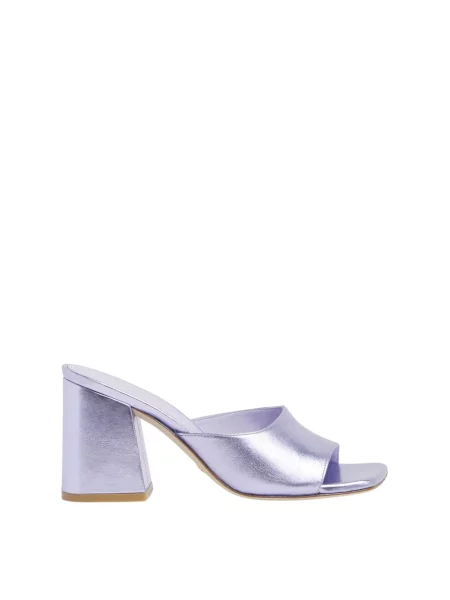 Klapki Stuart Weitzman skórzane fioletowe