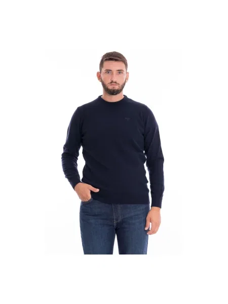 Sweter Barbour wełniany niebieski