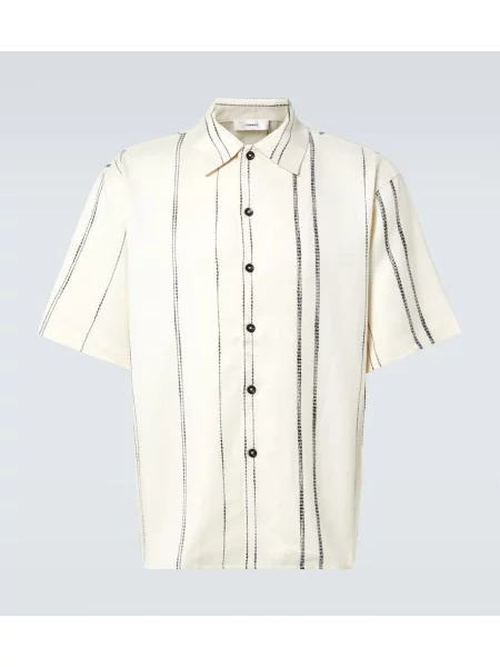 Cămașă Commas de in cu dungi alb