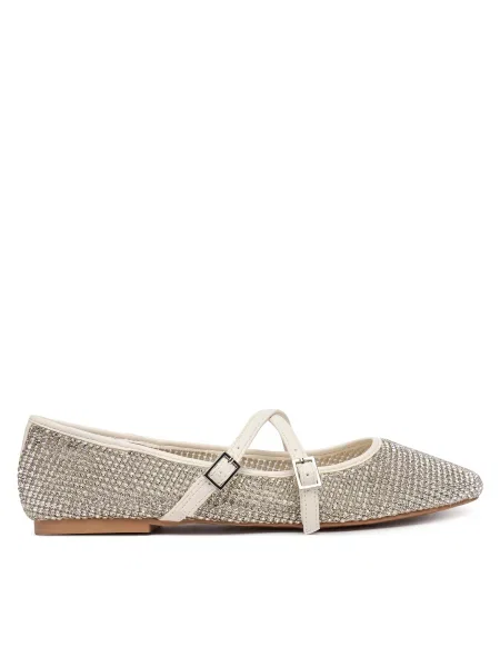 STEVE MADDEN Baleríny s řemínky Watchlist krémová béžové