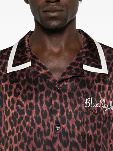 Риза Blue Sky Inn с принт с леопардов принт черно