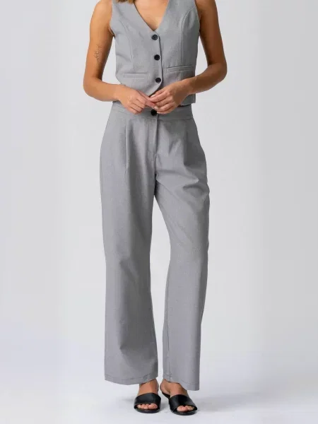 TEESHOPPEN Pantaloni Natalie gri